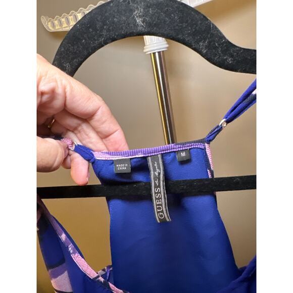 Guess Polyester Floral Tank Spaghetti Strap Sleeveless Scoop Neck Women's Size M - Picture 5 of 8